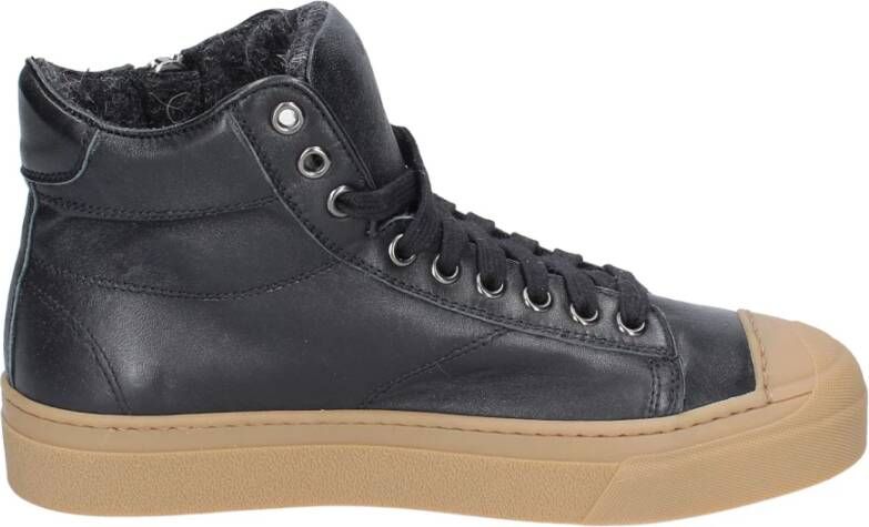 Stokton Leren Damessneakers Black Dames