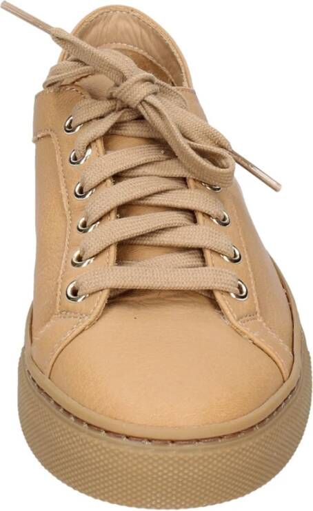 Stokton Leren Damessneakers Brown Dames