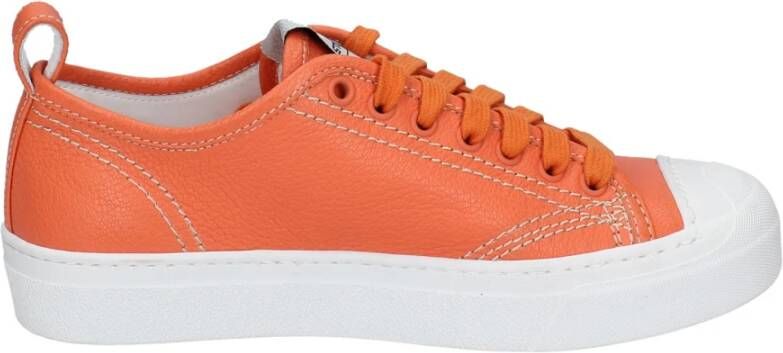 Stokton Leren Damessneakers Orange Dames