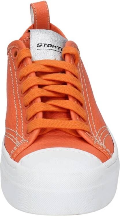 Stokton Leren Damessneakers Orange Dames