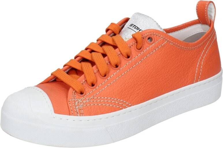 Stokton Leren Damessneakers Orange Dames