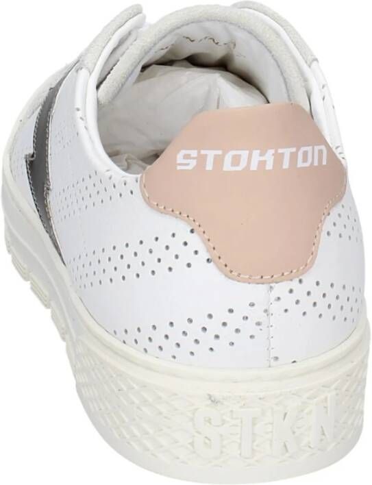 Stokton Leren Damessneakers White Dames