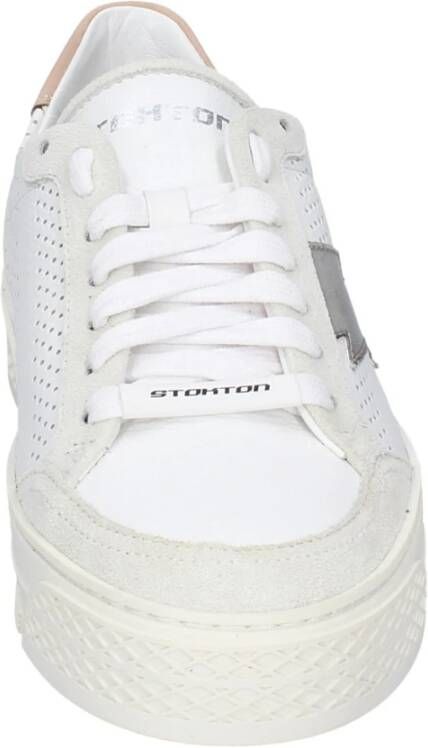 Stokton Leren Damessneakers White Dames