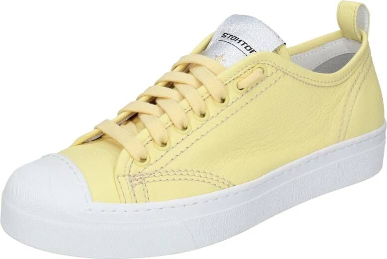 Stokton Leren Damessneakers Yellow Dames