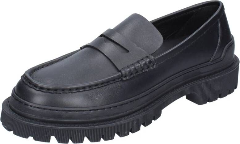 Stokton Leren Heren Loafers Schoenen Black Heren