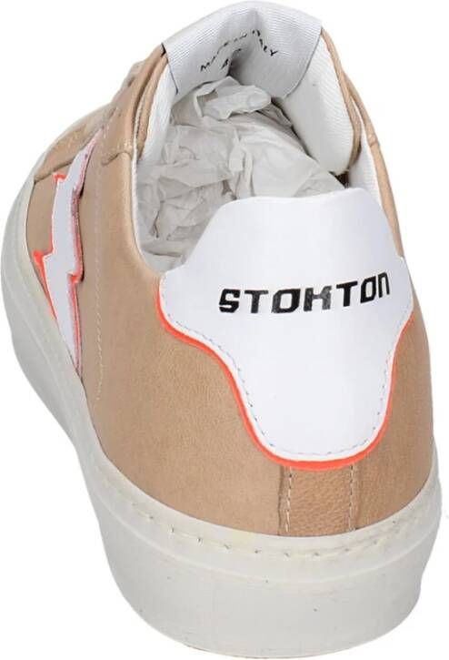 Stokton Leren Heren Sneakers Beige Heren