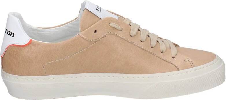 Stokton Leren Heren Sneakers Beige Heren