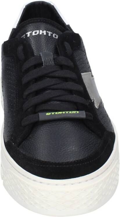 Stokton Leren Heren Sneakers Black Heren