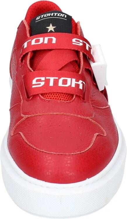 Stokton Leren Heren Sneakers Red Heren