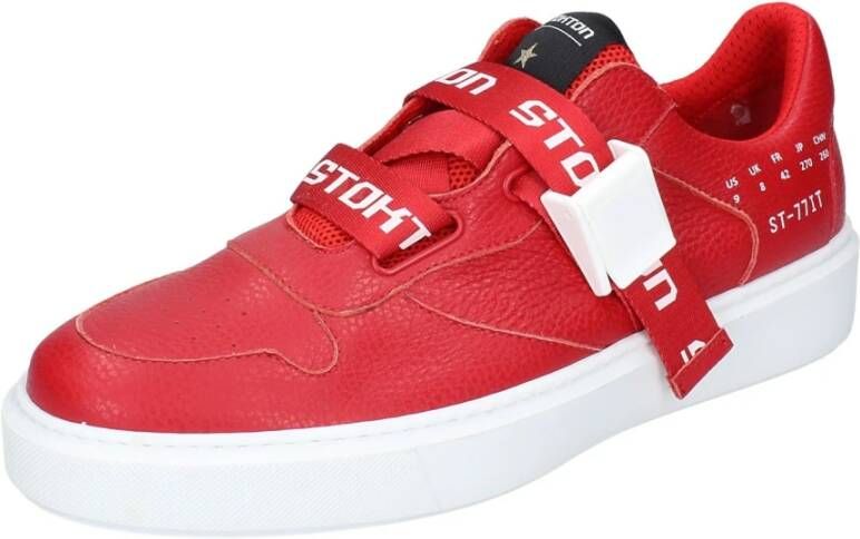 Stokton Leren Heren Sneakers Red Heren