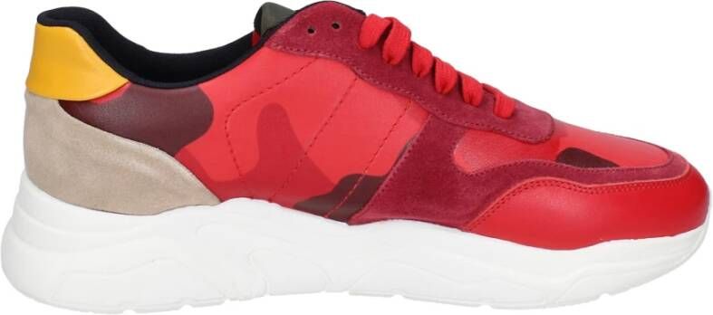 Stokton Leren Heren Sneakers Red Heren