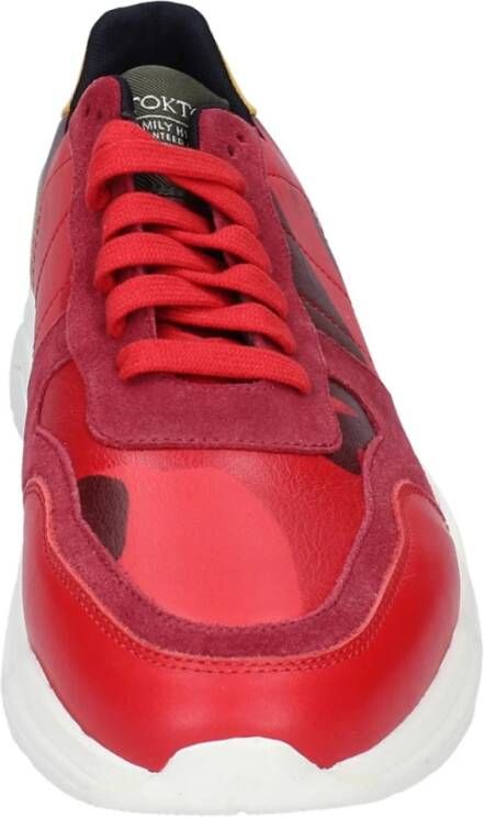 Stokton Leren Heren Sneakers Red Heren