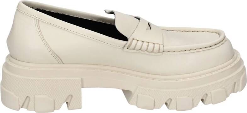 Stokton Leren Loafers voor Vrouwen Beige Dames