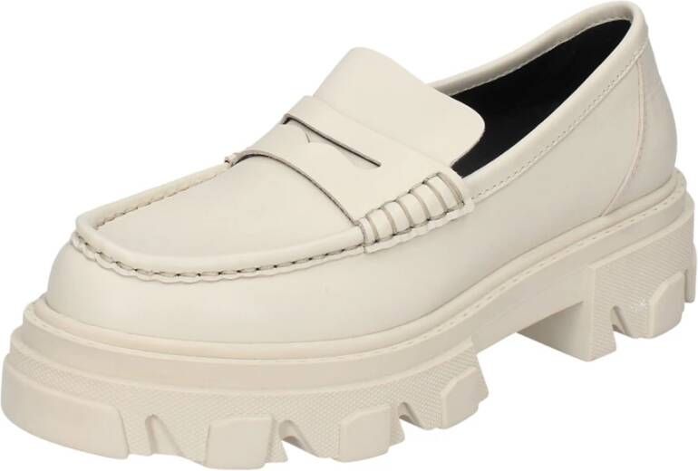 Stokton Leren Loafers voor Vrouwen Beige Dames