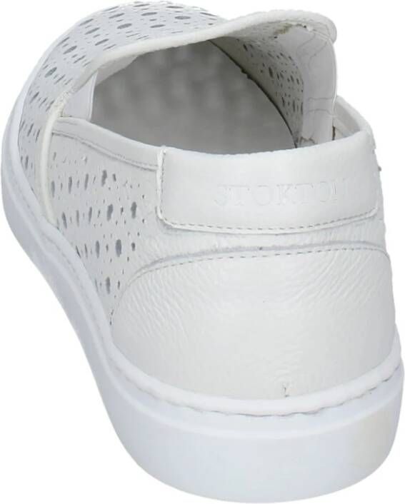 Stokton Leren Slip-On Heren Sneakers White Heren