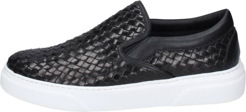 Stokton Leren Slip-On Sneakers voor Mannen Black Heren