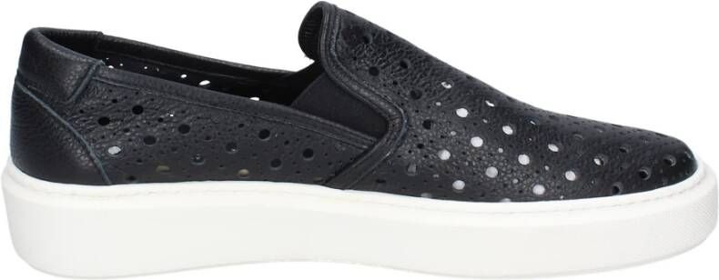 Stokton Leren Slip-On Sneakers voor Mannen Black Heren