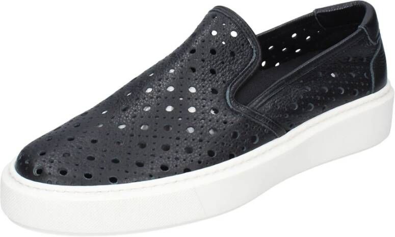 Stokton Leren Slip-On Sneakers voor Mannen Black Heren