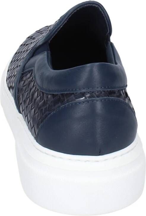 Stokton Leren Slip-On Sneakers voor Mannen Blue Heren