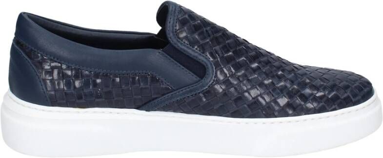 Stokton Leren Slip-On Sneakers voor Mannen Blue Heren