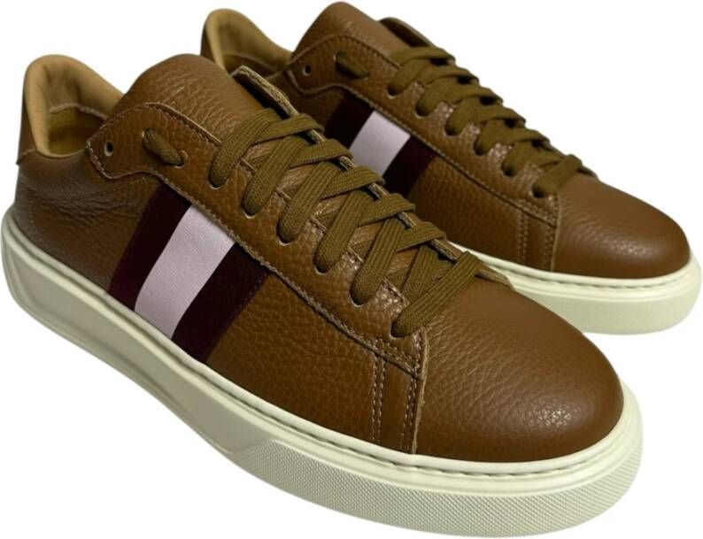 Stokton Leren Sneakers met Elastische Zijde 4cm Rubberen Zool Brown Heren