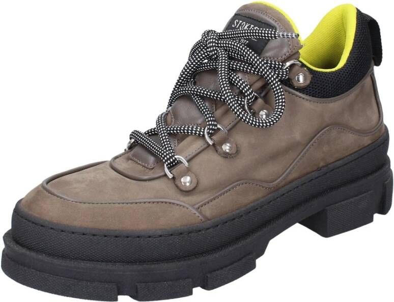 Stokton Nubuck Leren Enkellaarzen Mannen Beige Heren