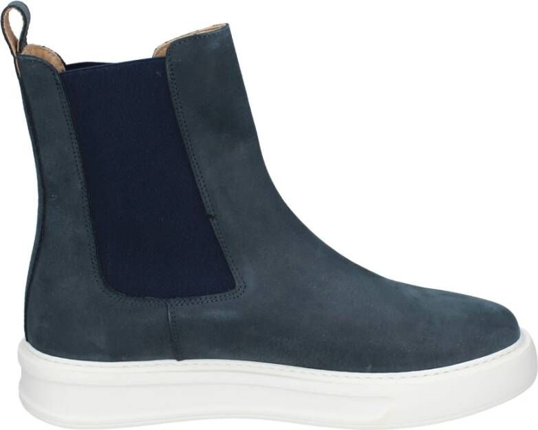 Stokton Nubuck Leren Enkellaarzen Mannen Blue Heren