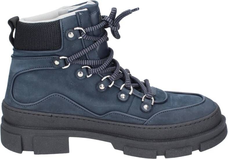 Stokton Nubuck Leren Enkellaarzen Mannen Blue Heren