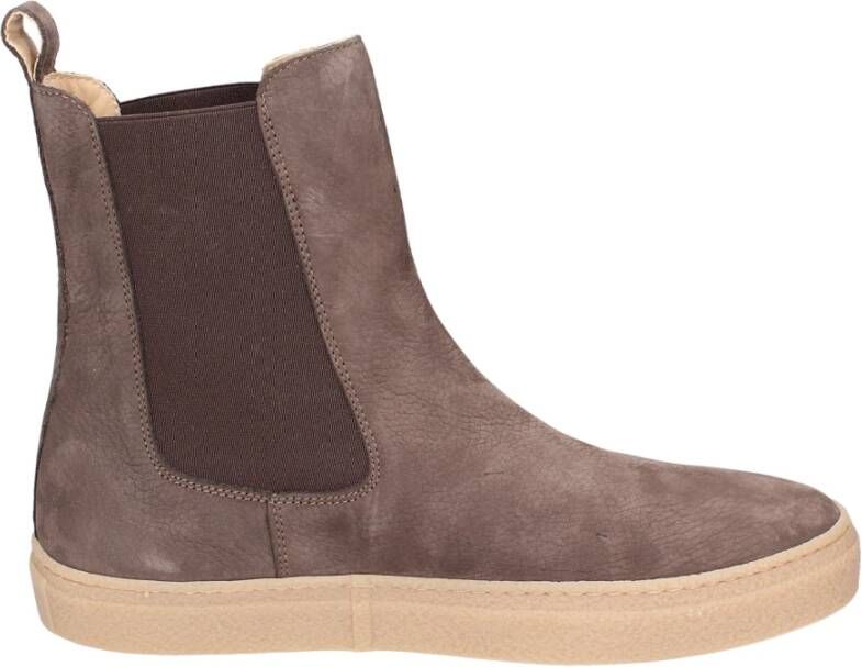 Stokton Nubuck Leren Enkellaarzen Mannen Brown Heren