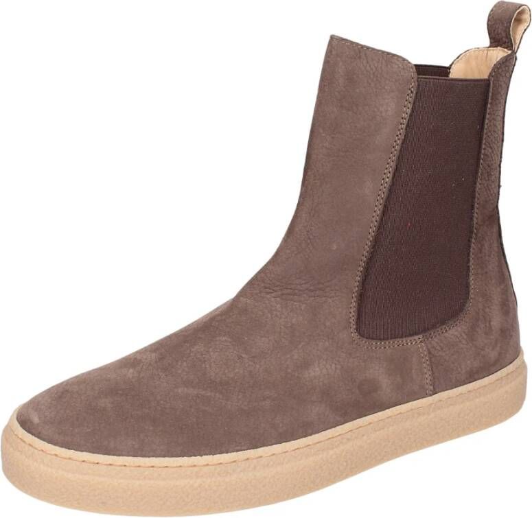 Stokton Nubuck Leren Enkellaarzen Mannen Brown Heren