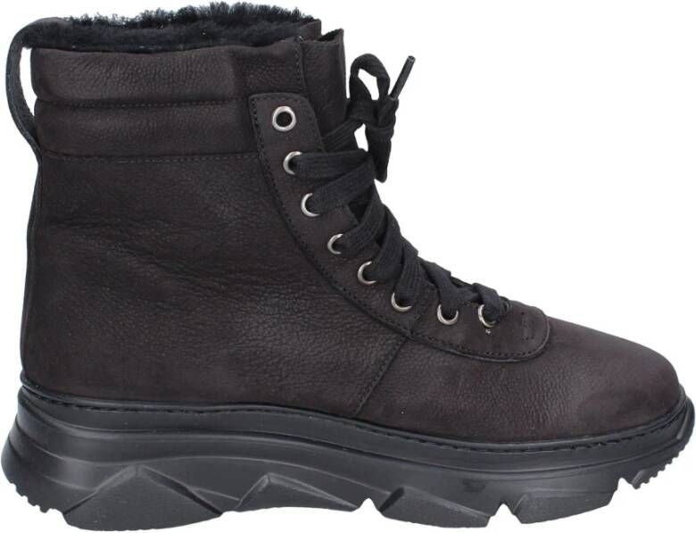 Stokton Nubuck Leren Enkellaarzen voor Vrouwen Black Dames