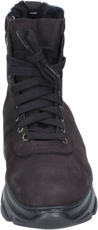 Stokton Nubuck Leren Enkellaarzen voor Vrouwen Black Dames