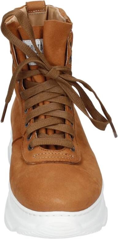 Stokton Nubuck Leren Enkellaarzen Vrouwen Brown Dames