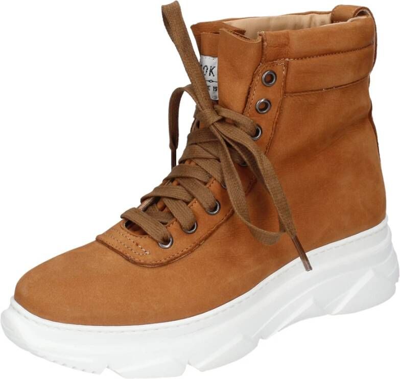 Stokton Nubuck Leren Enkellaarzen Vrouwen Brown Dames