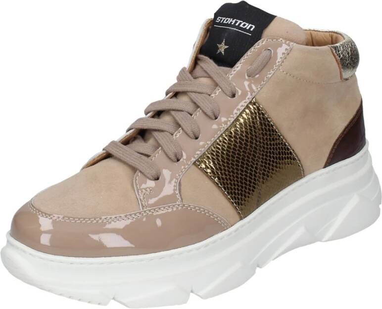 Stokton Suede Damessneakers Beige Dames