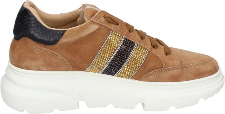 Stokton Suede Damessneakers Brown Dames