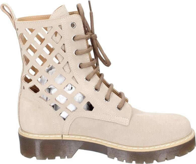 Stokton Suede Enkellaarzen voor vrouwen Beige Dames