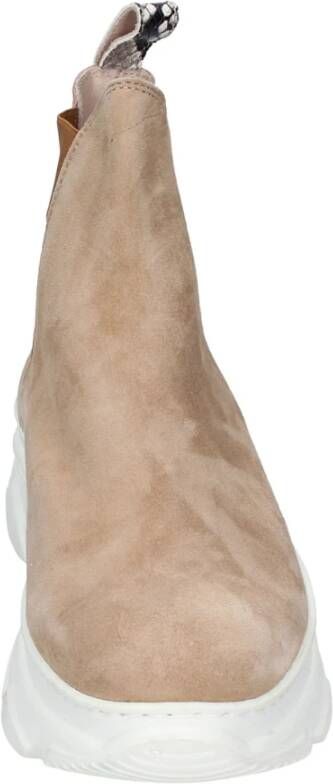 Stokton Suede Enkellaarzen voor Vrouwen Beige Dames