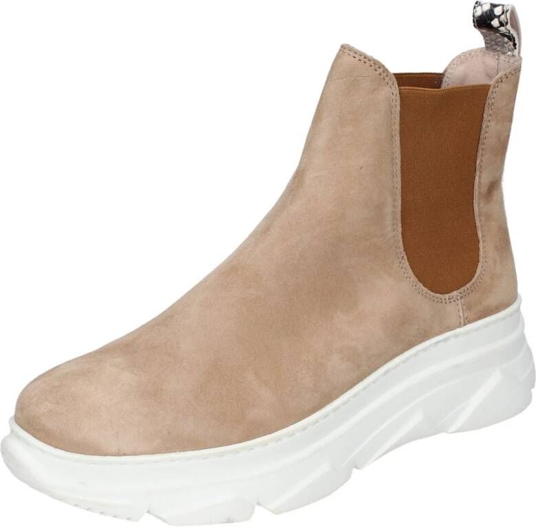 Stokton Suede Enkellaarzen voor Vrouwen Beige Dames