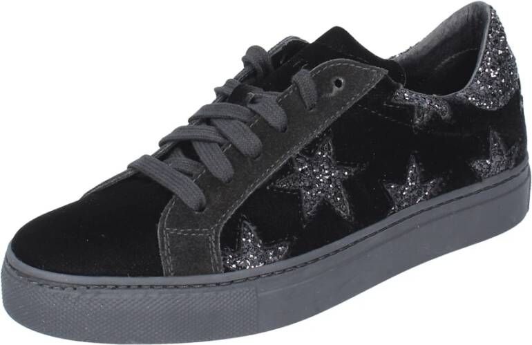 Stokton Velvet Damessneakers Black Dames