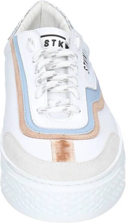 Stokton Vintage Leren Sneakers voor Vrouwen White Dames