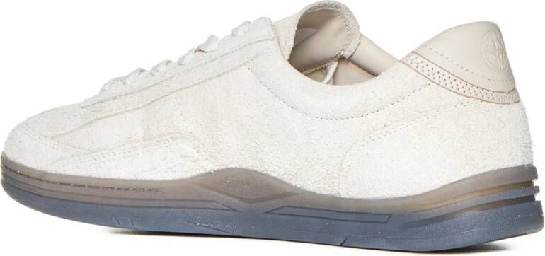 Stone Island Beige Suède Sneakers met Logo Detail Beige Heren