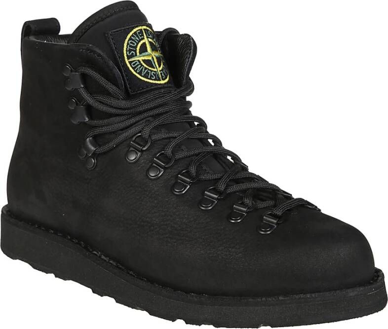 Stone Island Geknoopte Enkellaarzen Black Heren