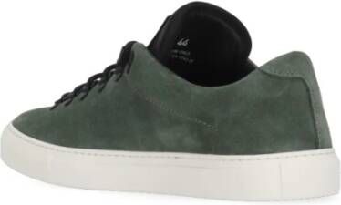 Stone Island Groene Suède Sneakers Ronde Neus Green Heren