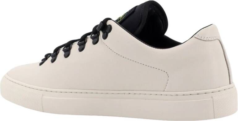 Stone Island Leren Logo Patch Sneakers White Heren