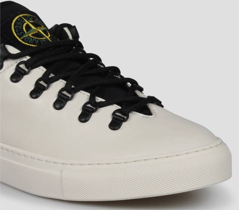 Stone Island Leren Vetersneakers Fw24 White Heren