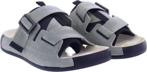 Stone Island Leren Sandal Tape Sliders Groen Heren