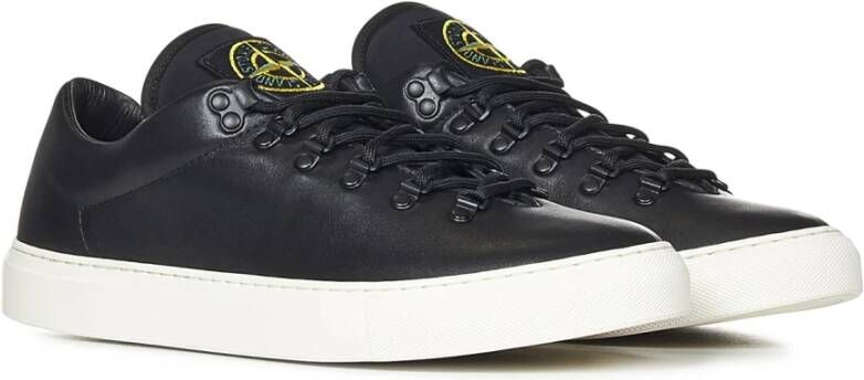 Stone Island Zwarte Sneakers voor Mannen Aw24 Black Heren