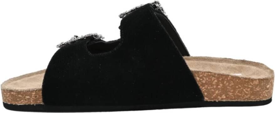 Strategia Zwarte Fluweel Sneakers Black Dames