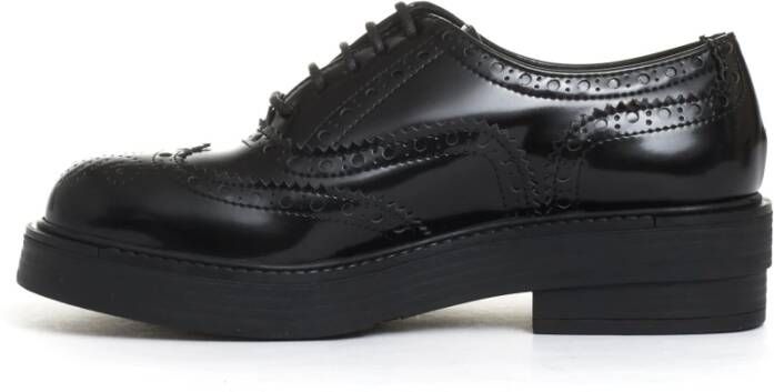 Strategia Zwarte Leren Brogue Veterschoenen Black Dames